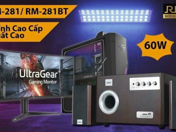 Loa 2.1 chuyên nghiệp RHM RM281 BT - 60W tổng, (có bluetooth)